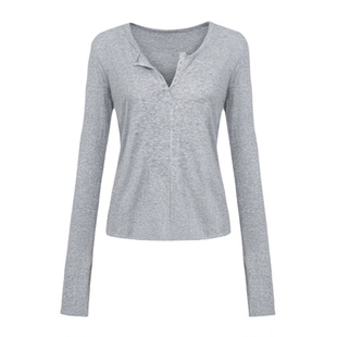 离森亨利领半开扣基础款比普通圆领更有 松弛感小心机 T恤