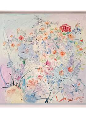 画家志明花卉手绘油画