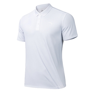 安踏短袖T恤男2026新款夏季速干翻领POLO衫白色商务男装休闲上衣