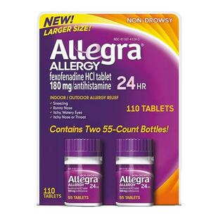 美国原装Allegra ALLERGY过敏缓解片过敏性鼻炎抗过敏花粉过敏