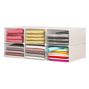 衣柜分层隔板收纳神器衣物整理竖向置物架柜内空间改造格子分隔架