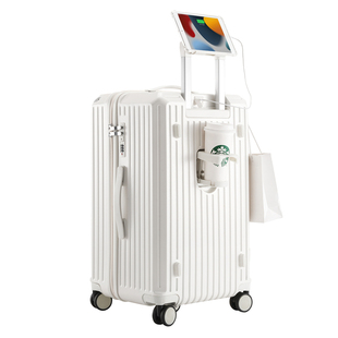 袋鼠2025新款高端行李箱结实耐用女pc材质24寸拉链款拉杆密码22粉