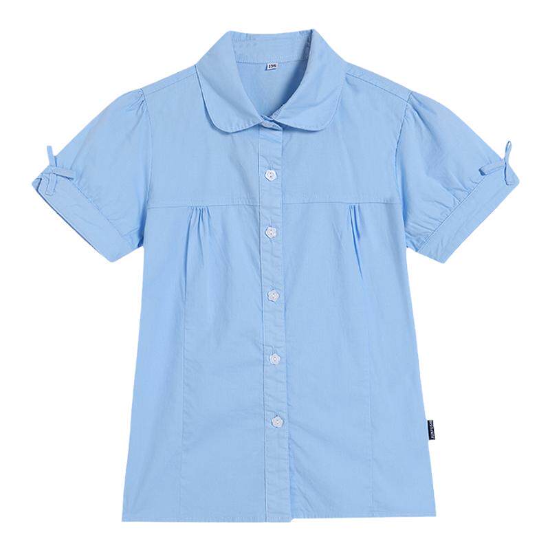 衬衣蓝色衬衣小学生演出服