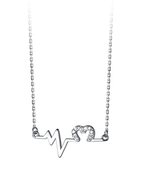 纯银镂空爱心女ins潮冷淡风项链