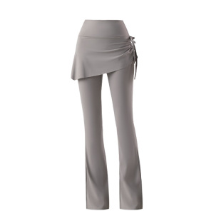 显瘦抽绳裙女假两件裤裙高腰提臀防走光喇叭裤运动健身瑜伽舞蹈裤