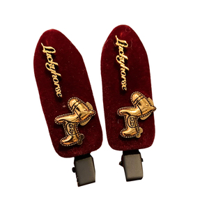 韩系复古红色小马发夹边夹侧边发卡女气质百搭刘海夹新年圣诞头饰