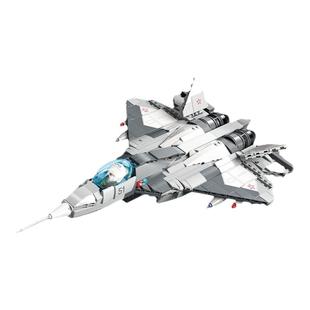 启蒙积木和平重装系列雷霆战机模型军事男孩拼装益智儿童玩具礼物