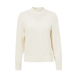 ELSEWHERE珂思[商场同款]立领提花上衣长袖羊毛衫女春打底衫