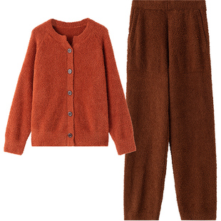 淳度【软绵绵】半边绒睡衣女秋冬季加厚开衫珊瑚绒家居服冬天套装