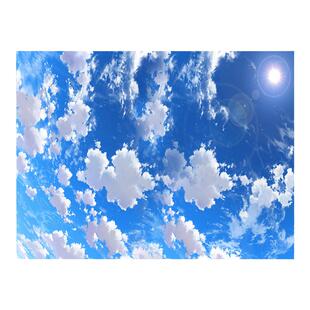 蓝天白云走廊吊顶玻璃过道客厅装饰亚克力透光板艺术天花灯板造型