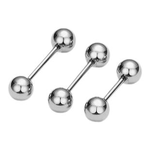 f136医用植入级钛合金外螺旋耳钉防过敏养耳洞双头光球耳骨耳蜗钉