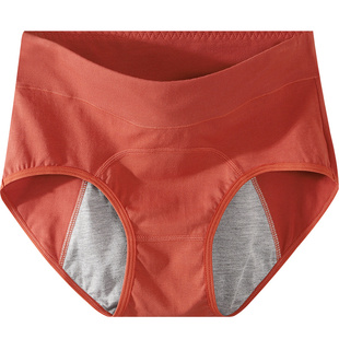 蝶安芬纯棉高腰生理裤女士月经期前后防漏透气大码大姨妈卫生短裤