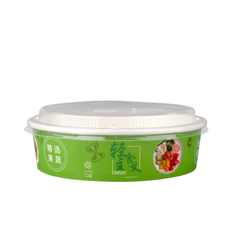 圆形食品级纸餐盒带平车定制LOGO