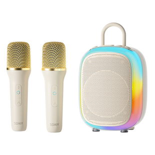 索爱SK68麦克风家用k歌音响话筒一体家庭ktv儿童唱歌机蓝牙音箱