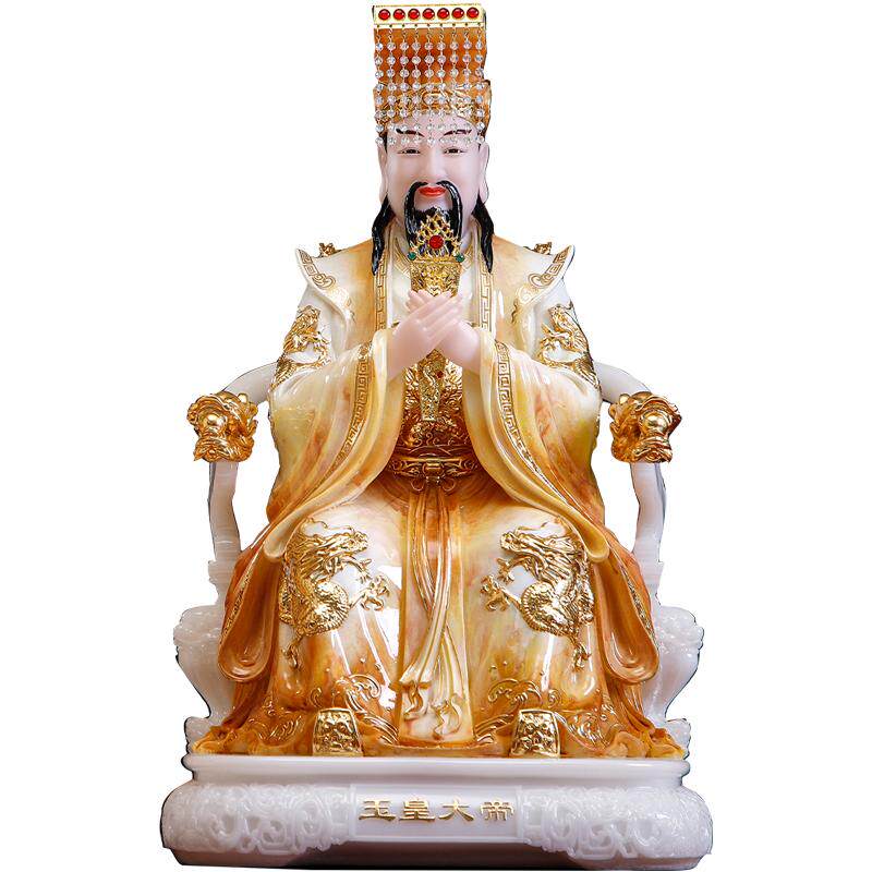 汉白玉玉皇大帝 龙椅玉帝王母娘娘神像家用供奉 东王公西王母摆件