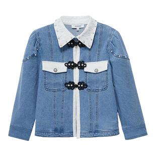 我爱露露LULUALWAYS秋季时尚休闲盘扣装饰牛仔短外套女