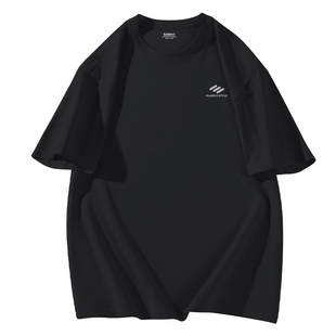 班尼路高级感华夫格短袖男款夏季新款黑色大码半袖青少年t恤男士A