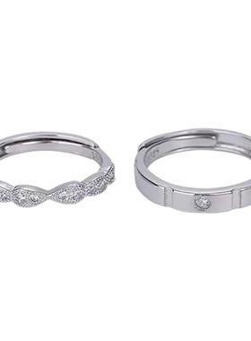 闭口高级感小众设计一对莫桑石