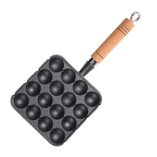 铸铁章鱼小丸子锅无涂层家用不粘锅烧鹌鹑蛋模具烤盘电磁炉燃气灶