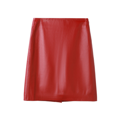 帅气朋克秋冬时尚羊皮短裙