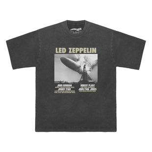 Led Zeppelin齐柏林飞艇摇滚乐队水洗长袖短袖复古T恤休闲T-Shirt