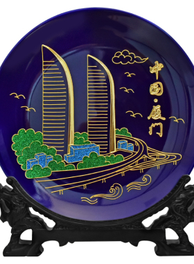 金箔厦门双子塔摆件特色纪念品