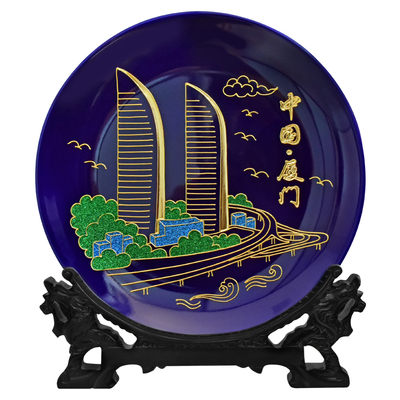 金箔厦门双子塔摆件特色纪念品