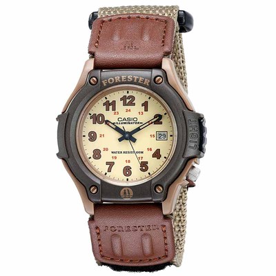 卡西欧森林人棕色魔术贴男女手表