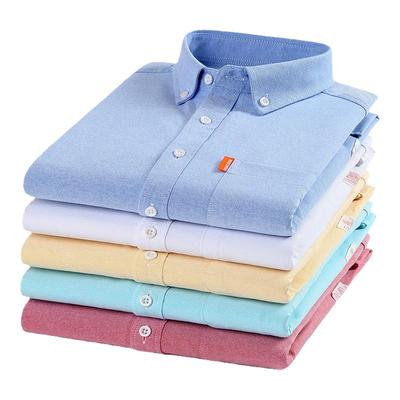 纯色纯棉衬衫长袖上衣纯棉翻领