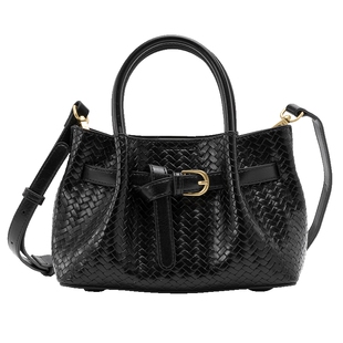 奥康女包2026新款编织纹理手提包高级感百搭皮带扣单肩斜挎托特包