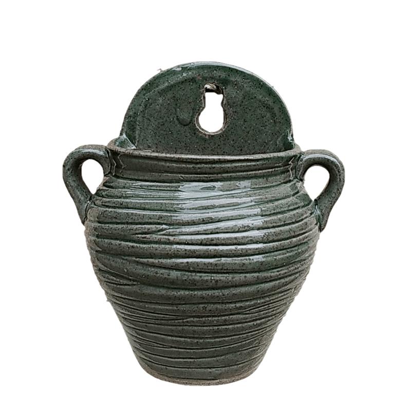 壁掛墻上陶瓷花盆陽(yáng)臺(tái)客廳墻上裝飾品垂吊綠蘿銅錢(qián)草懸式多肉水培