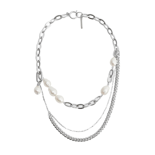 THEYKNOW珍珠拼接链条项链女锁骨链冷淡小众设计感颈链礼物