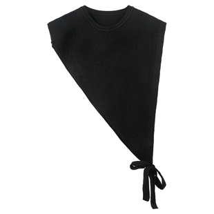 气质披肩春秋新款时尚百搭斜肩三角针织披肩设计高级感叠穿马甲潮