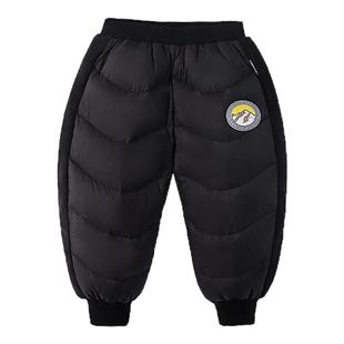 宝宝羽绒裤三防加厚冬季女童休闲裤男童棉裤童装儿童裤子加绒冬装
