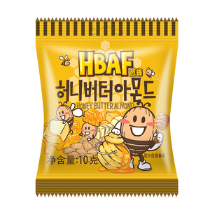 【便携装】韩国进口hbaf芭蜂芥末扁桃仁巴旦木坚果零食独立小包装
