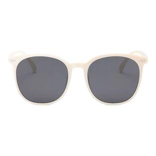 墨镜女高级感2025新款大脸防晒圆形白色框太阳眼镜防紫外线显脸小