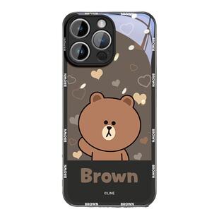 布朗熊适用于苹果15Pro手机壳新款iphone14promax高级感15plus玻璃por女款xr男12的13保护套15四x简约xs十11