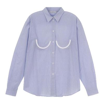 pushBUTTON 潮流时尚女士条纹长袖衬衫银泰百货301574