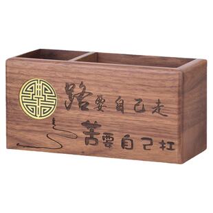 工厂直销红木笔筒礼品定制印logo办公桌面摆件学生实木笔桶收纳盒