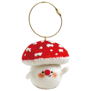 菇噜酱羊毛毡材料包 钥匙圈防尘罩毒蘑菇装饰配件包 手工DIY礼物