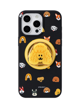 Ufology原创磁吸适用iPhone16promax手机壳15pro苹果14全包13新款12小狗支架黑色新款可降解全包软创意高级