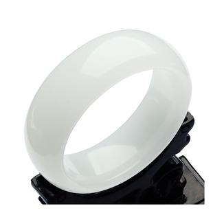 新疆天然A级和田白玉手镯加宽加厚羊脂白玉手镯玉石送礼带证书