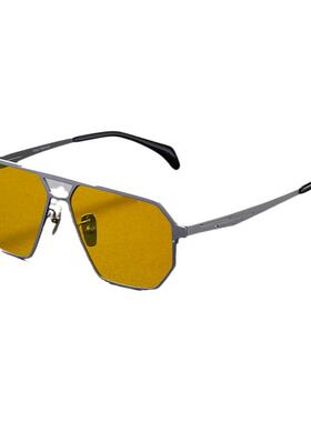 新款变色偏光太阳镜钛架 超轻男潮开车驾驶双梁防紫外线夜视墨镜