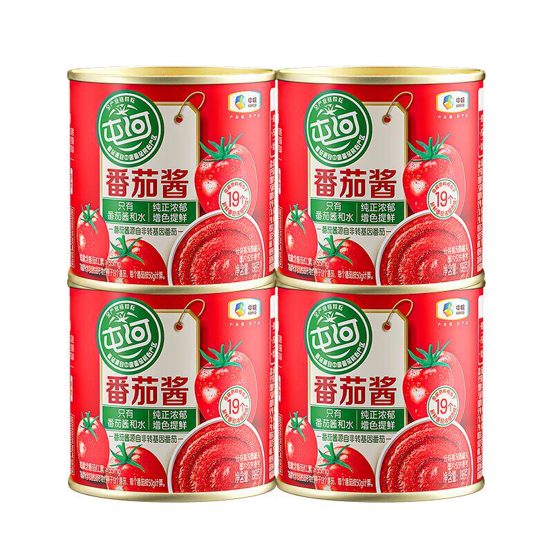 中粮屯河番茄酱198g/罐头炒菜调料新疆内蒙西红柿家用番茄膏