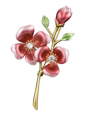 兰盈梅花水晶胸针轻奢小众胸花