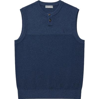 Hazzys哈吉斯秋季休闲针织衫圆领羊毛保暖马甲时尚背心无袖上衣男