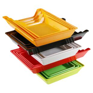 串串店专用沥水摆菜盘烤串盘子烧烤塑料商用展示盘取菜盘子长方形