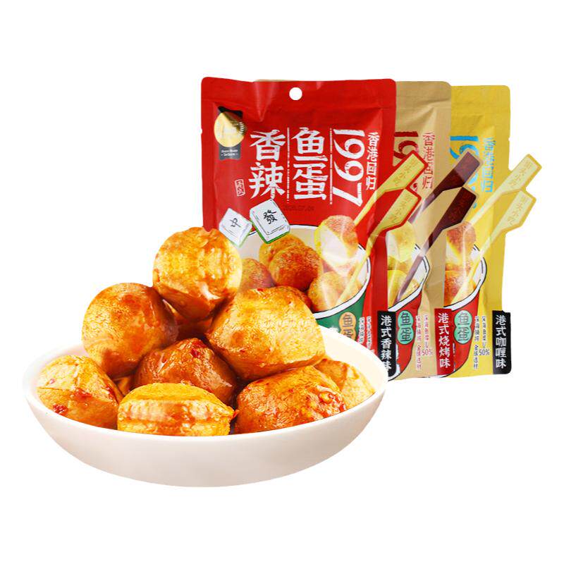 港式120g烧烤味速食咖喱鱼蛋