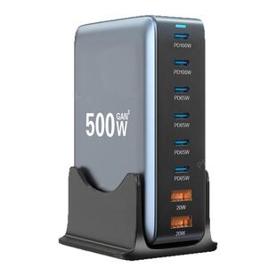 氮化镓快充电器桌面充电站多口usb插头PD快充100W大功率TypeC多孔手机平板电脑工作室通用闪充多功能智能插座