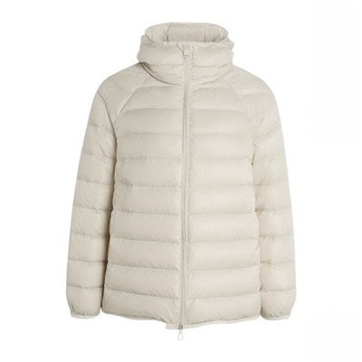 鸭鸭轻薄羽绒服短款修身连帽外套